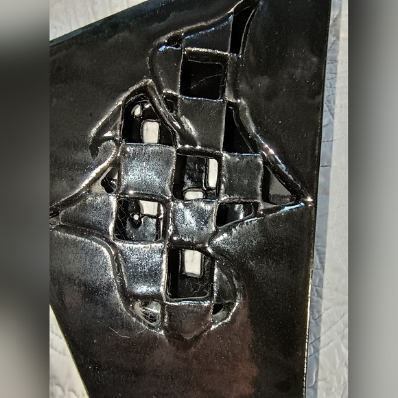 Unique Vtg 90s Modern Geometric Artisan Ceramic Book Ends, Handmade - Picture 14 of 15